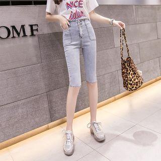Longline Denim Shorts