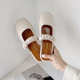 Shirred Strap Mules