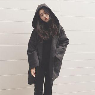 Zip-up Knit Coat As Shown In Figure - One Size