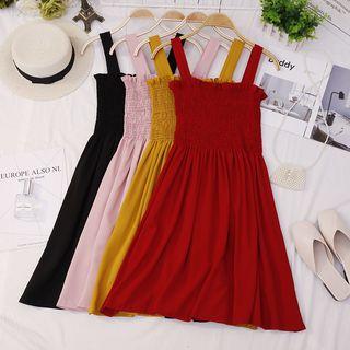 Sleeveless Smocked A-line Midi Dress