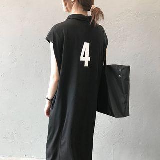 Numbering Sleeveless T-shirt Dress