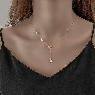 Star Moon Fringe Sterling Silver Necklace