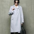 Asymmetric-collar H-line Coat