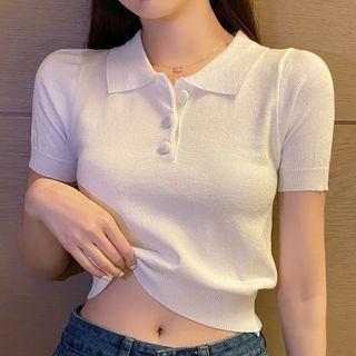 Short-sleeve Knit Polo Shirt - 6 Colors