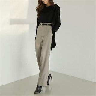 Rollup-hem Wide-leg Pants