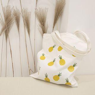 Strawberry Print Canvas Shopper Bag