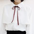 Detachable-ribbon Flap Shirt