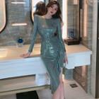 Long-sleeve Sequin Mermaid Dress