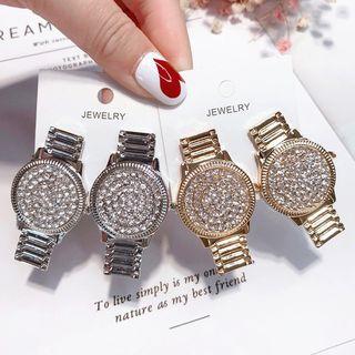 Rhinestone Watch Style Earring
