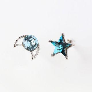 Crystal Moon And Star Earring