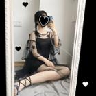 Set Flower Princess Mesh Dress + Suspender Skirt 2-piece
