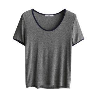 Crewneck Two Tone Knit Top