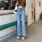 Washed Crop Bootcut Jeans