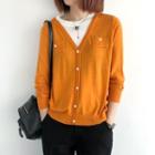 Long-sleeve Round-neck Color-block Mock Two-piece Knit Top