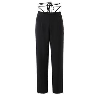 Tied Straight Leg Dress Pants