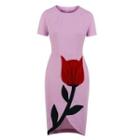Short-sleeve Floral Pencil Dress