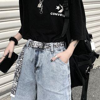 Print Canvas Belt Black & White - One Size