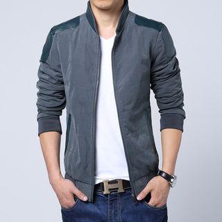 Zip Up Stand Collar Jacket