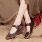 Genuine Leather Strapped Flats