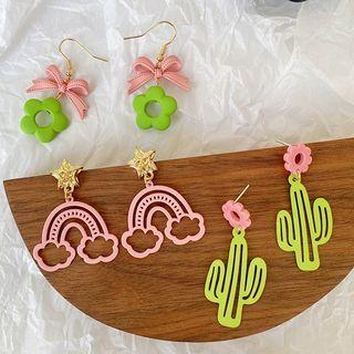 Flower / Cactus / Rainbow Alloy Dangle Earring