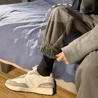 Elastic Waist Plain Fleeced Jogger Pants