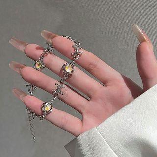 Thorn Moonstone Alloy Bracelet Silver - One Size
