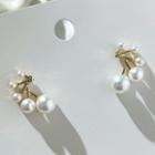 Faux Pearl Earring 1 Pair - 925 Silver - One Size