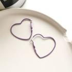 Heart Earring 1 Pair - Silver Purple - One Size