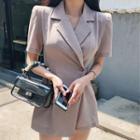 Short-sleeve Skort Playsuit