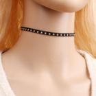 Studded Faux Suede Choker Gold - One Size
