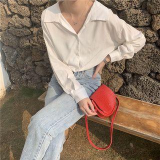 Tie-back Long-sleeve Button-down Blouse