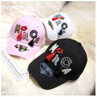 Tasseled Letter Embroidered Baseball Cap