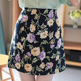 A-line Floral Miniskirt