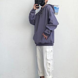 Plain Hoodie / Straight-cut Cargo Pants
