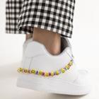 Smiley Bead Shoe Charms Chain Silver - One Size