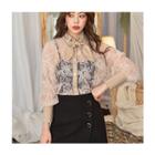 Tie-front Laced Blouse