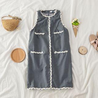 Contrast Trim Sleeveless Shift Dress