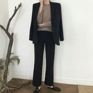 Single-breasted Blazer / Boot-cut Dress Pants