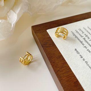 Layered Hoop Earring E377 - 1 Pair - Stud Earring - Gold - One Size