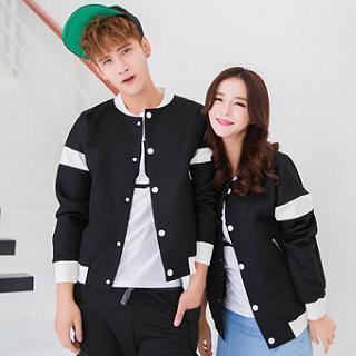 Two-tone Couple Baseball Jacket