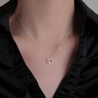 Sun Moon Pendant Sterling Silver Necklace Silver - One Size