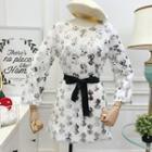 Long-sleeve Sequined Mini A-line Dress