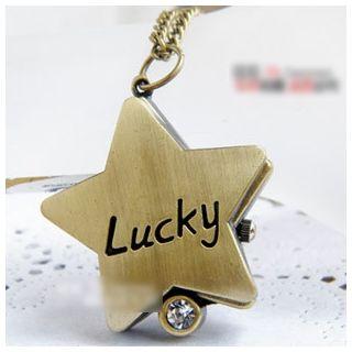 Rhinestone Star Watch Necklace