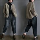 Plain Fleece Loose-fit Jacket As Shown In Figure - One Size