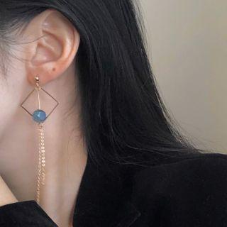 Geometry Drop Earring 1 Pair - 1209a# - Blue & Gold - One Size
