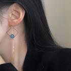 Geometry Drop Earring 1 Pair - 1209a# - Blue & Gold - One Size