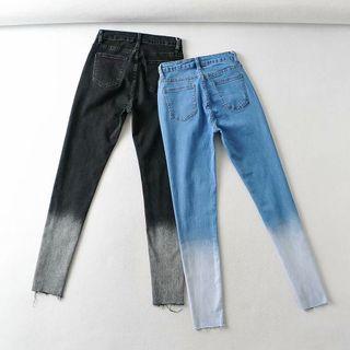High Waist Gradient Skinny Jeans