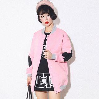 Printed Loose-fit Button Jacket