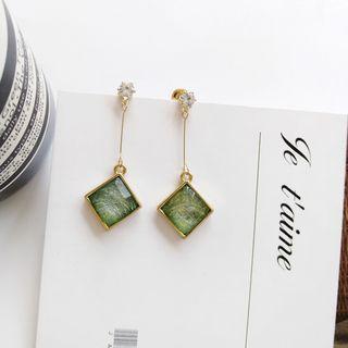 Glass Square Dangle Earring