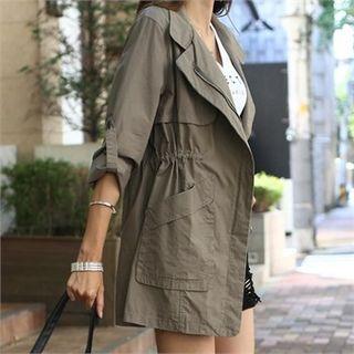 Tap-sleeve Parka Beige - One Size
